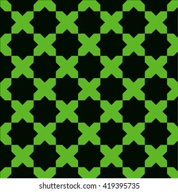 Oriental geometric pattern vector symbol, green and black color icon, sign