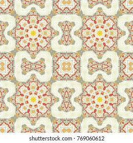Oriental geometric seamless ornamental vector pattern