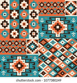 Oriental geometric seamless pattern. Ethnic design. Vector illustration.