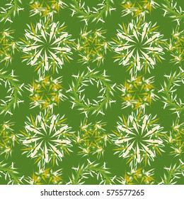 Oriental geometric seamless pattern with ethnic mandalas. Kaleidoscope effect