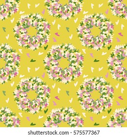 Oriental geometric seamless pattern with ethnic mandalas. Kaleidoscope effect