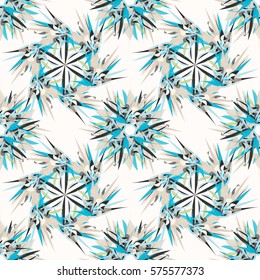 Oriental geometric seamless pattern with ethnic mandalas. Kaleidoscope effect