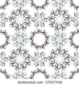 Oriental geometric seamless pattern with ethnic mandalas. Kaleidoscope effect