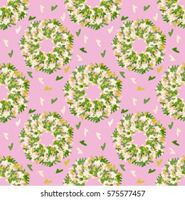 Oriental geometric seamless pattern with ethnic mandalas. Kaleidoscope effect