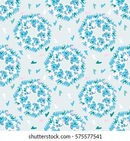 Oriental geometric seamless pattern with ethnic mandalas. Kaleidoscope effect