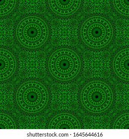 Oriental geometrical abstract gem stone mandala mosaic pattern design - bohemian spiritual floral seamless vector background illustration