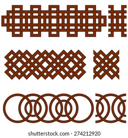 Oriental geometrical seamless borders. Suitable for  creating pattern brushes.