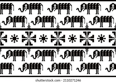 oriental geometry ikat traditional pattern design for background, rug, wallpaper, garment, wrap, batik, cloth, embroidery style vector illustration.