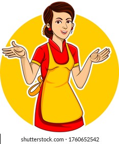 Oriental girl who likes to cook in the kitchen