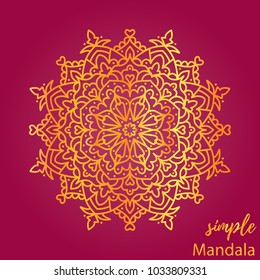 Oriental golden ornamental elegant vector mandala