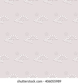Oriental gray background in the Chinese and Japanese style. Traditional pattern with stylized fans.