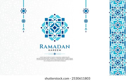 Diseño de saludo oriental para la cultura o tema islámico en el tema de invierno, para Ramadán o Eid Mubarak