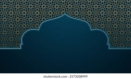 Oriental Greeting Design for Culture or Islamic Theme. Eid Al-Fitr Mubarak, Ramadan Kareem, Islamic Style Greeting Background Collection Set with Arabic Ornaments. 