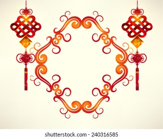 Oriental Happy Chinese New Year Ornaments Vector Design