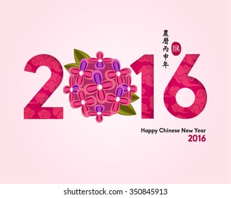 Oriental Happy Chinese New Year 2016 Vector Design 