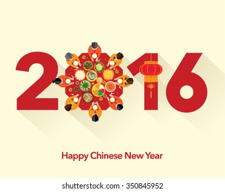 Oriental Happy Chinese New Year 2016 Vector Design 