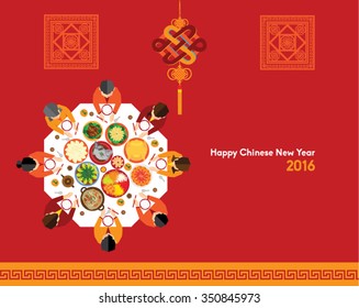 Oriental Happy Chinese New Year 2016 Vector Design 