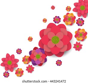 Oriental Happy Chinese New Year Blooming Flowers Design