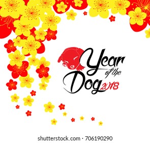 Oriental Happy Chinese New Year 2018. Year of the dog