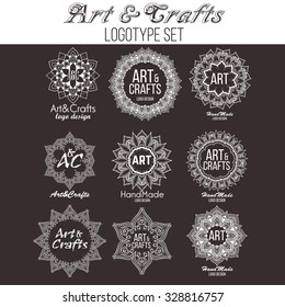 Oriental high quality logo templates set. Vector ethnic ornamental design for beauty salons, spa, massage, barber shops, saunas, healthcare and medicine.