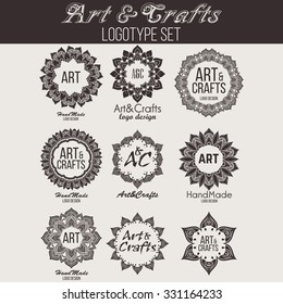 Oriental high quality logo templates set. Vector ethnic ornamental design for beauty salons, spa, massage, barber shops, saunas, health care and medicine.