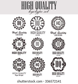 Oriental high quality logo templates set. Vector ethnic ornamental design for beauty salons, spa, massage, barber shops, saunas, healthcare and medicine.