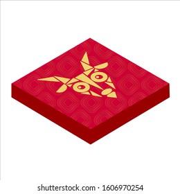 Oriental horoscope isometric logo icon goat. Geometric animals. Chinese New Year Zodiac Signs 3d