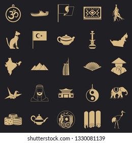 Oriental icons set. Simple set of 25 oriental vector icons for web for any design