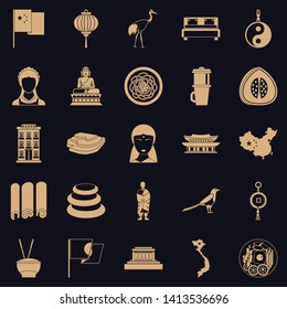 Oriental icons set. Simple set of 25 oriental vector icons for web for any design