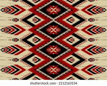 Oriental ikat native style. Geometric ethnic pattern traditional. Design for background,illustration,texture,fabric,batik,clothing,wrapping,wallpaper,carpet,embroidery