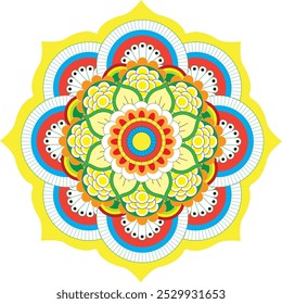 oriental illust mandara shape circle