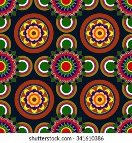 Oriental indian turkish seamless tribal pattern
