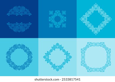 Oriental Islamic Frame Set Design on Winter Theme