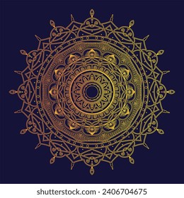 Oriental Islamic style mandala background with a golden arabesque pattern. Elegant mandala for flyer, brochure, poster, print, and banner