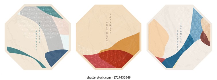 Oriental Japanese style abstract pattern background design geometry wave 