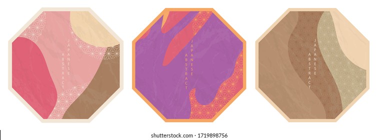 Diseño de fondo abstracto de estilo japonés oriental geometría mover banderín polígono