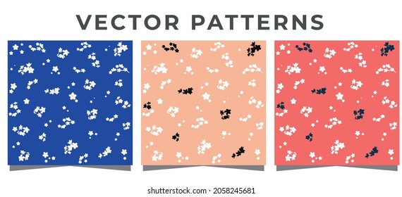 Oriental japanese style abstract pattern background design black night sky full moon and cherry blossom sakura flower pattern