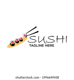 Oriental Japanese Sushi Logo Design Vector . Japanese Food Logo