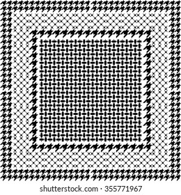 Oriental keffiyeh vector pattern with three types of geometric motif. Traditional Middle Eastern headdress. Black and white. Backgrounds & textures shop.