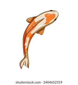 oriental koi fish carp cartoon. pond china, water tattoo, wallpaper red oriental koi fish carp sign. isolated symbol vector illustration