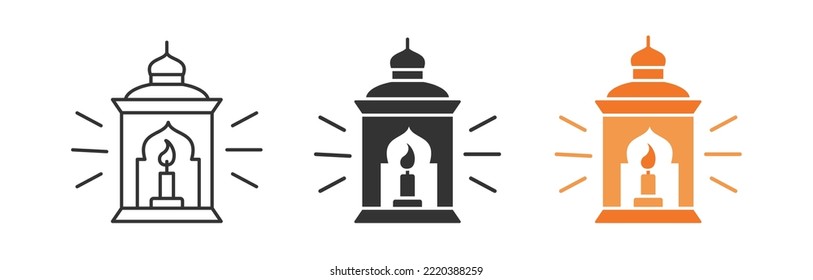 Oriental lantern icon. Vector illustration isolated on white background for graphic and web design.