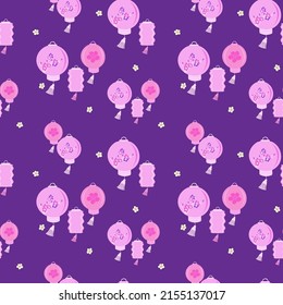 Oriental Lanterns Seamless Repeat Pattern