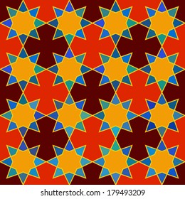 Oriental lattice seamless pattern. Arabesque vector