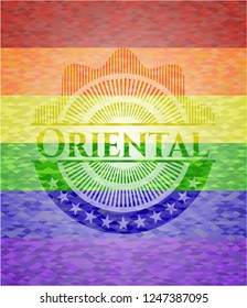 Oriental lgbt colors emblem 