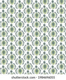 Patrón de damasco vectorial verde claro y verde oscuro. Cerámica de Talavera. portugal. Ornamento turco. Porcelana española. Vajilla de cerámica, impresión folclórica. Origen étnico.