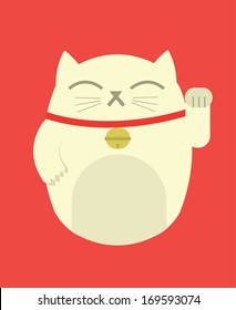 oriental lucky cat vector/illustration