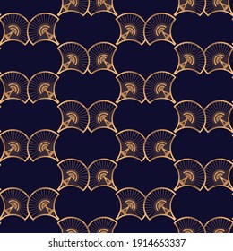 Patrón de fondo de lujo oriental sin fisuras vectores. Textura negra de oro Art Decó con motivos vintage. Impresión de diseño retro.