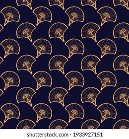 Orientales luxuriöses Hintergrundmuster nahtlose Vektorgrafik. Art deco goldene Textur mit Vintage Motiv. Xmas Design-Druck.