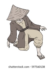 Oriental man draw
