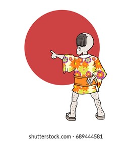 Oriental man draw